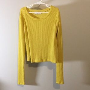 Audrey 3+1 Tops - Mustard colored long sleeved crop top Audrey 3+1 Tops - Mustard colored long sleeved crop top